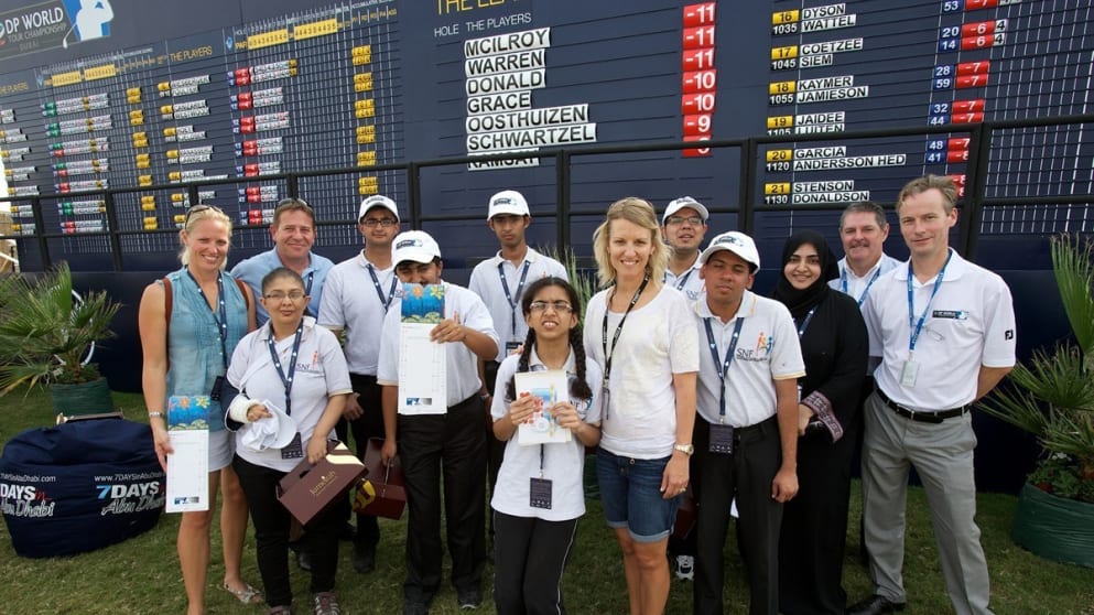 Students from the Special Needs Future Development Centre visit the DP World Tour Championship