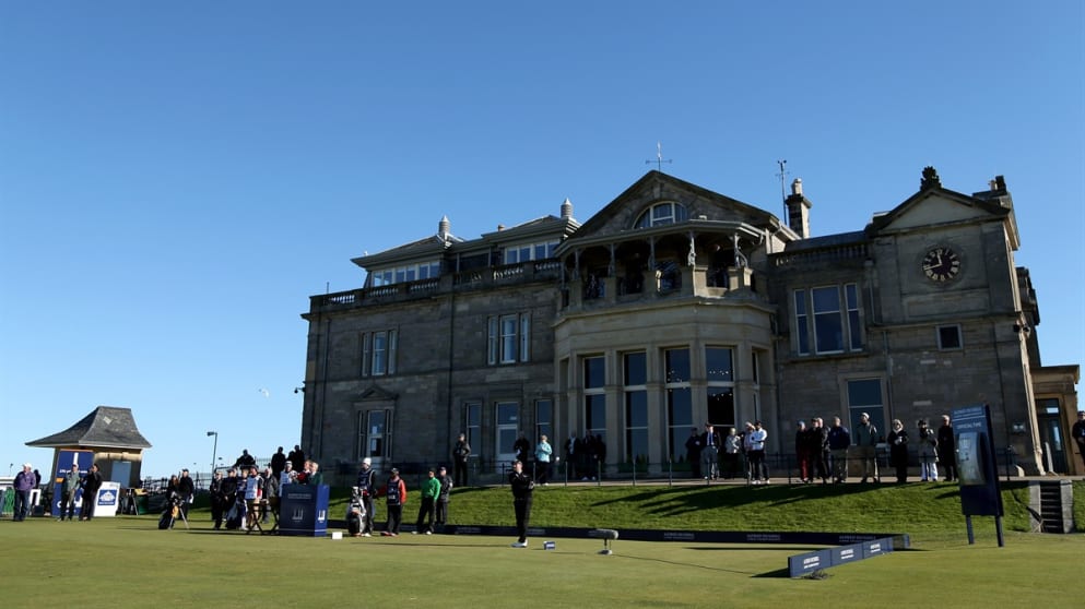 Branden Grace drives off the first tee during the final round of The Alfred Dunhill Links Championship