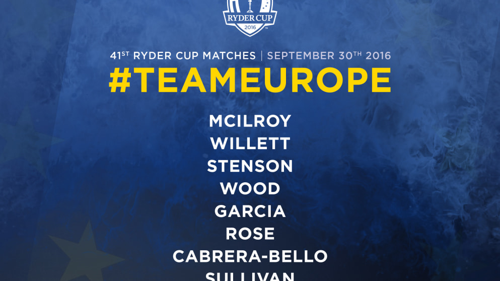 Ryder Cup nine qualifiers graphic