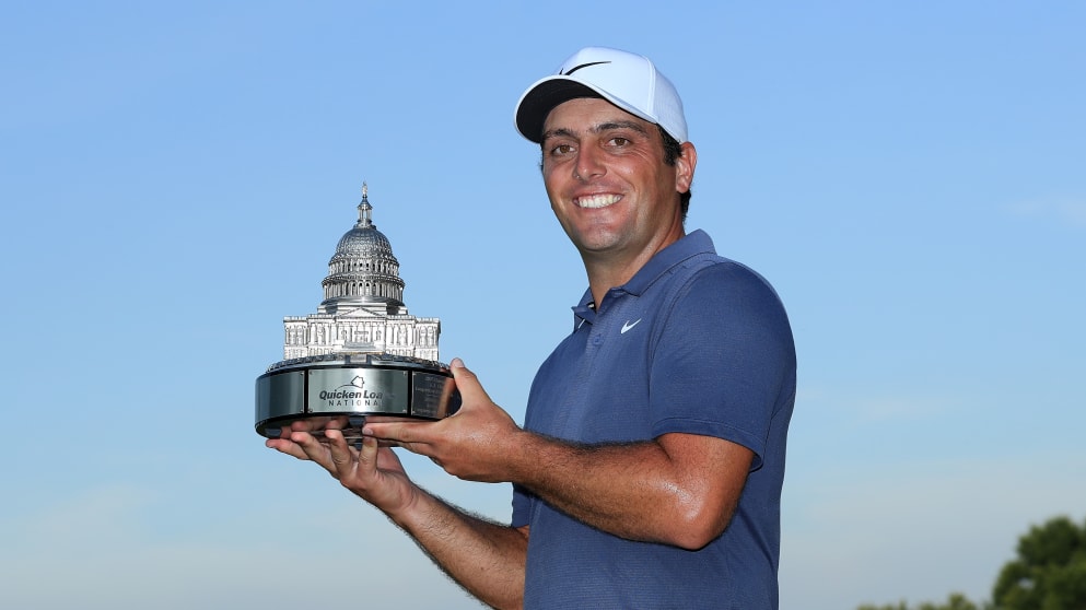 Francesco Molinari lifts the Quicken Loans National trophy