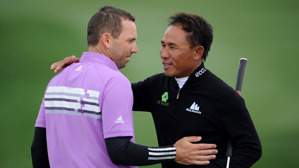 Sergio Garcia and Thongchai Jaidee 