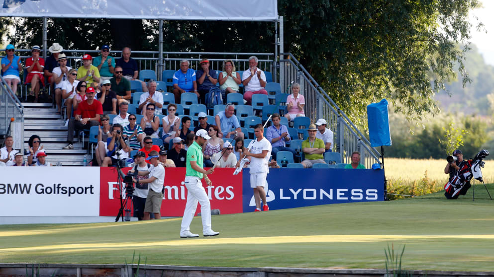 Bernd Wiesberger of Austria walks off the 18th after missing the cut