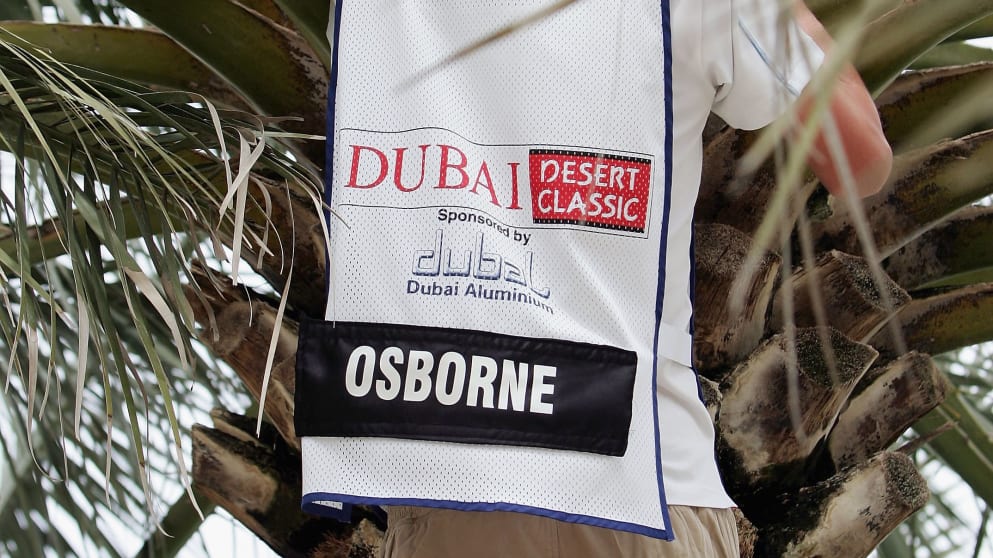 Sam Osborne's caddie in Dubai