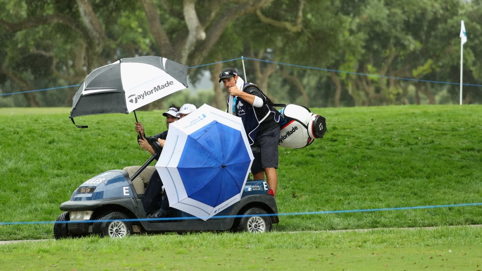 Play was suspended again at Valderrama on Saturday