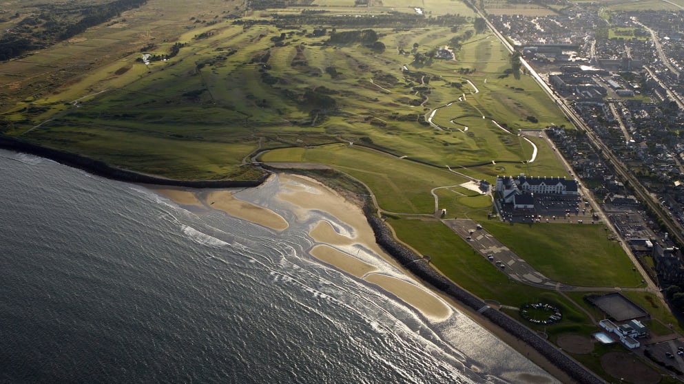 Carnoustie: Aerial View with sea