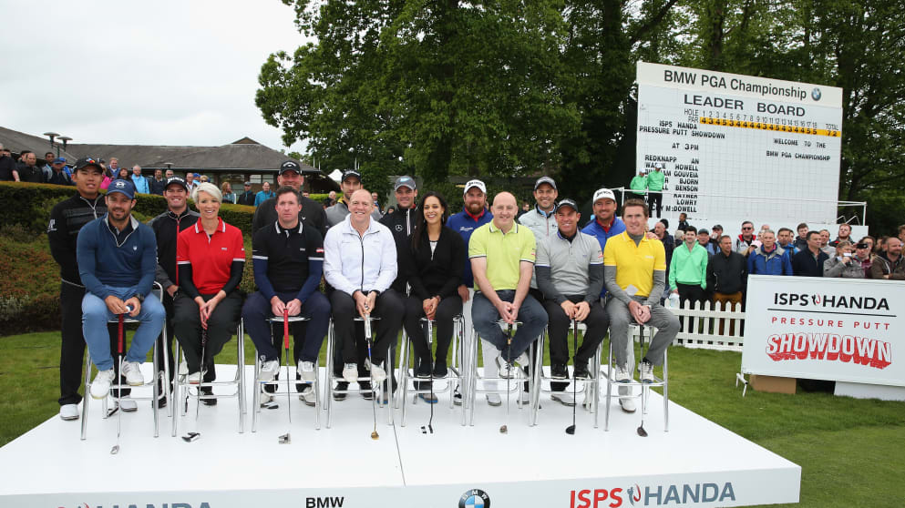 The team line-ups for the ISPS HANDA Pressure Putt Showdown