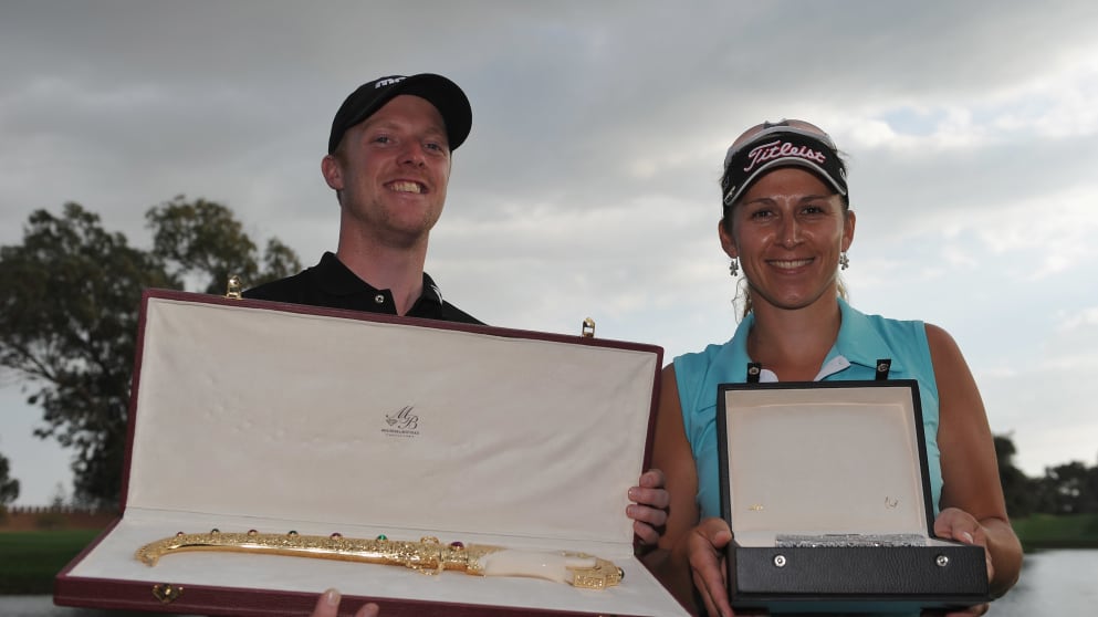 David Horsey celebrates winning the Trophee Hassan II