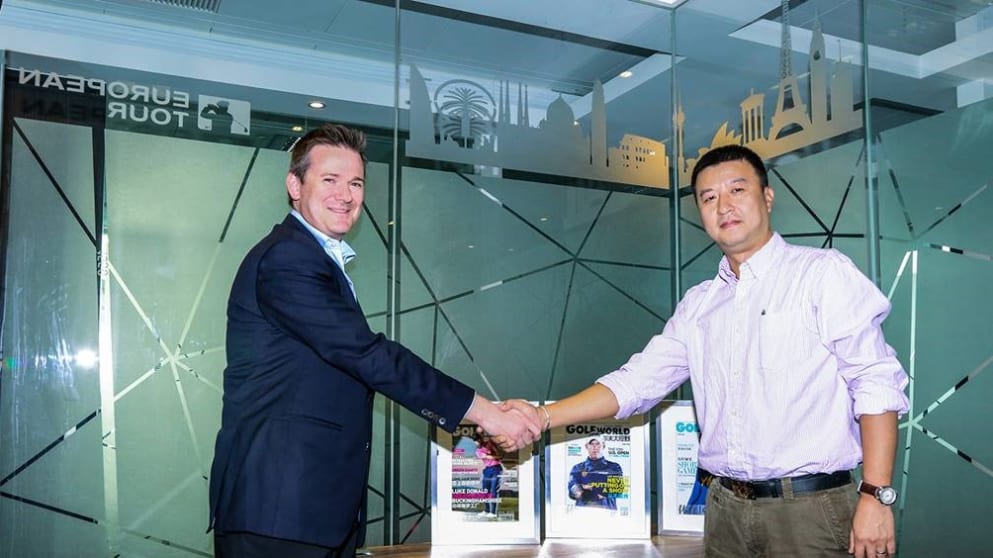 Ben Cowen, The European Tour’s Deputy Director of International Policy, and James Lee, Executive Chief Editor of Golf World China, 