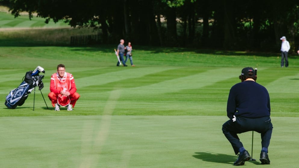 Santiago Luna with local caddie Darren Finch last year (Jane Miller - Stan Seaton Photography)