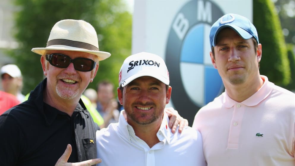 Chris Evans, Graeme McDowell and Vernon Kay
