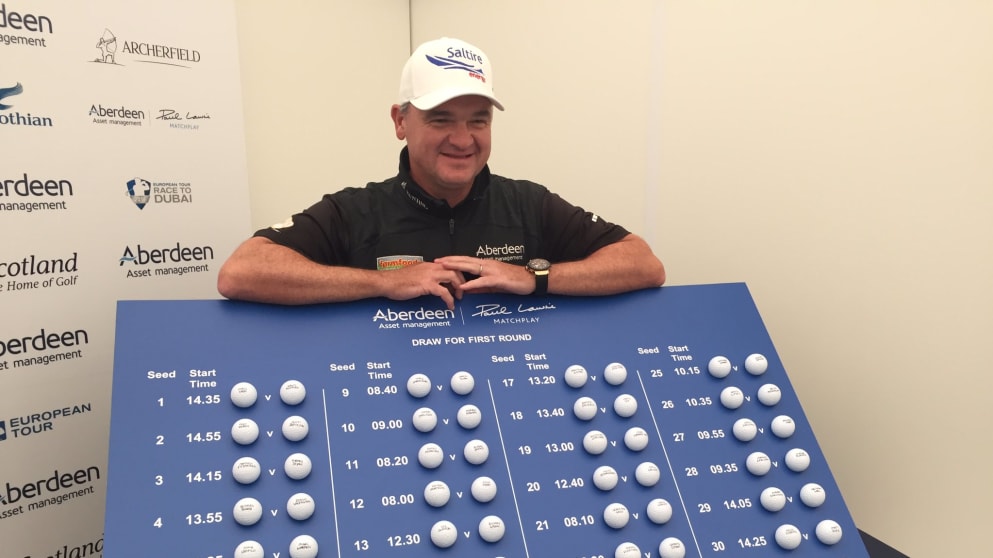 Paul Lawrie makes the draw for the 2016 tournament