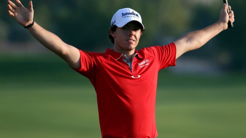 Rory McIlroy celebrates victory