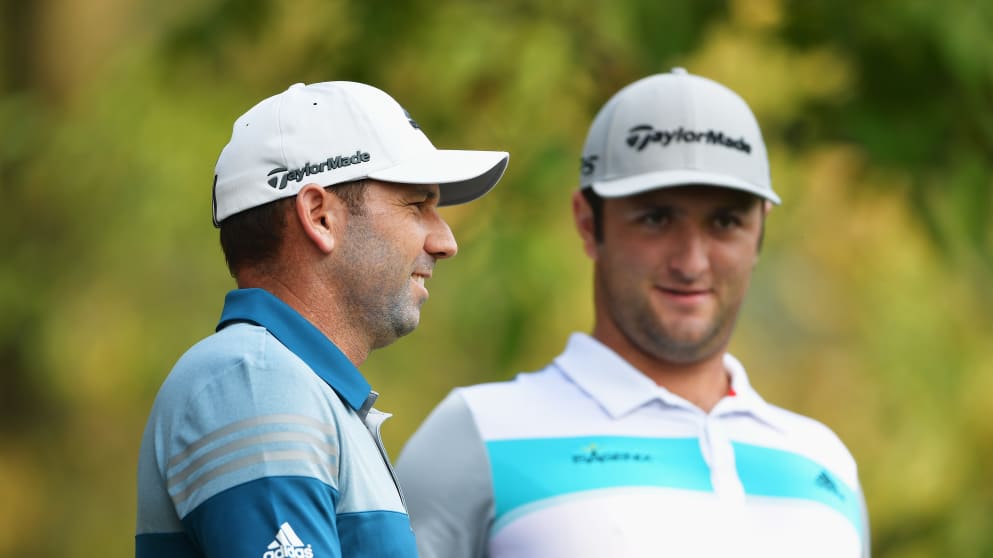 Sergio Garcia, left, and Jon Rahm
