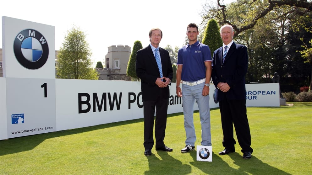 George O'Grady (L) with Martin Kaymer and Tim Abbott
