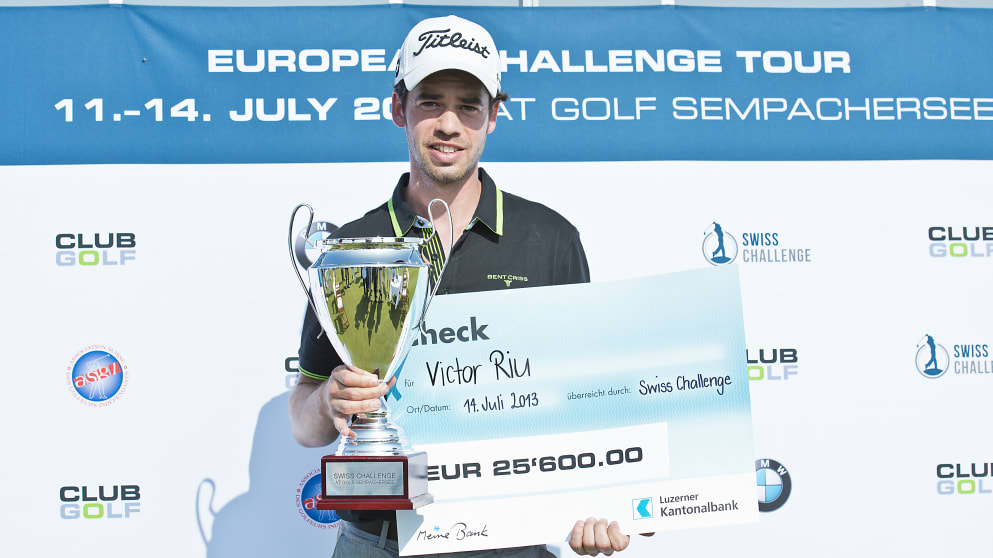 Victor Riu celebrates his Swiss Challenge victory