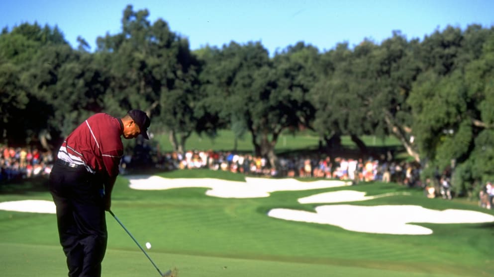 Tiger Woods in action in 1999