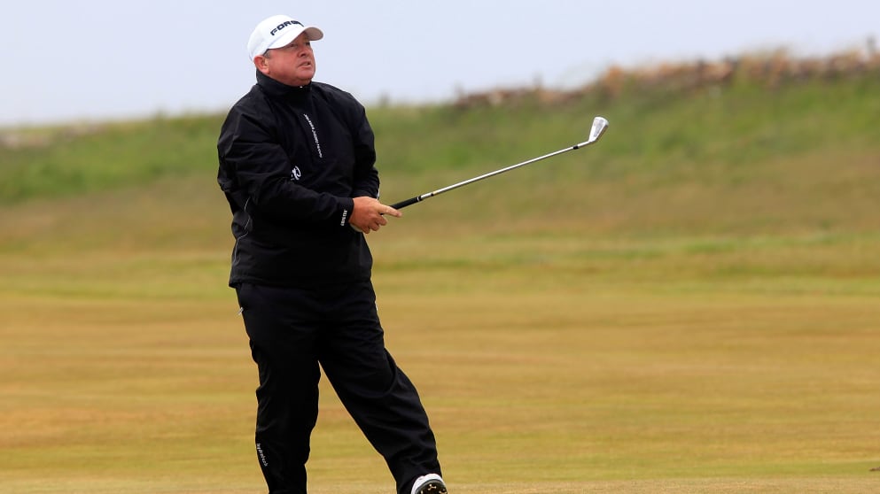 PORTHCAWL, WALES - JUNE 15:  Ian Woosnam of Wales hits a shot during the second round of the Speedy Services Wales Senior Open played at Royal Porthcawl Golf Club on June 15, 2013 in Porthcawl, United Kingdom.  (Photo by Phil Inglis/Getty Images)