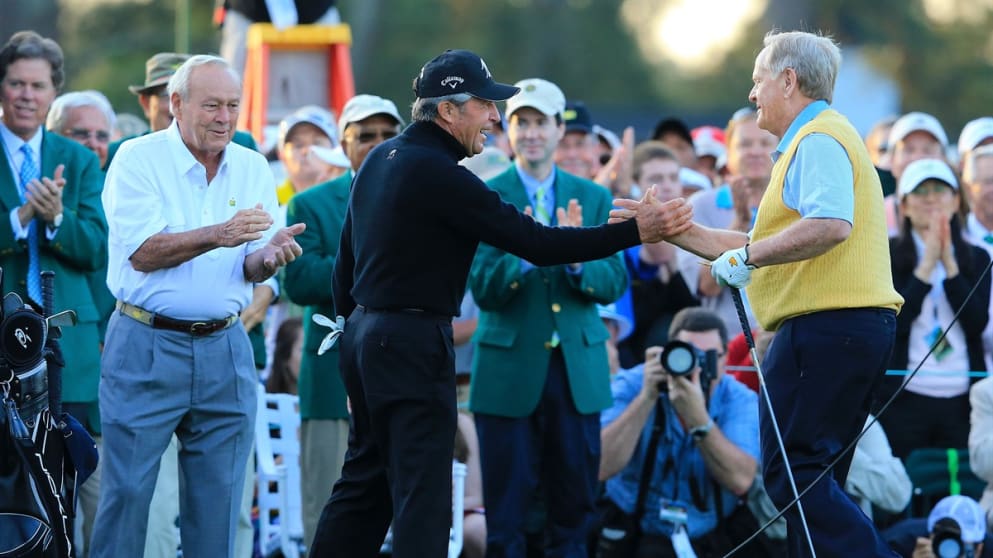  Honorary starters Arnold Palmer, Gary Player of South Africa and Jack Nicklaus