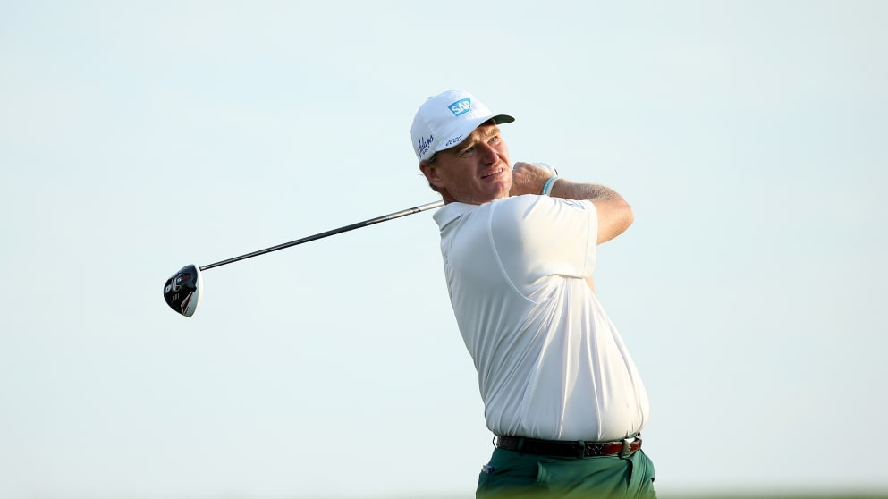 Ernie Els - on the way to a steady 69 on moving day at the Abu Dhabi HSBC Golf Championship 