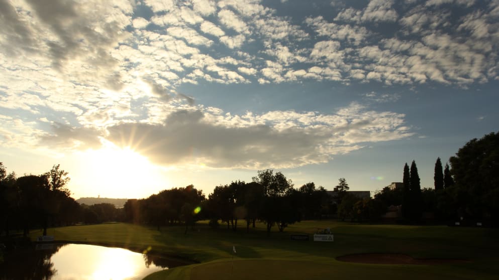 The Sun rises over the ninth green ahead of the second round of The BMW SA Open hosted by City of Ekurhuleni