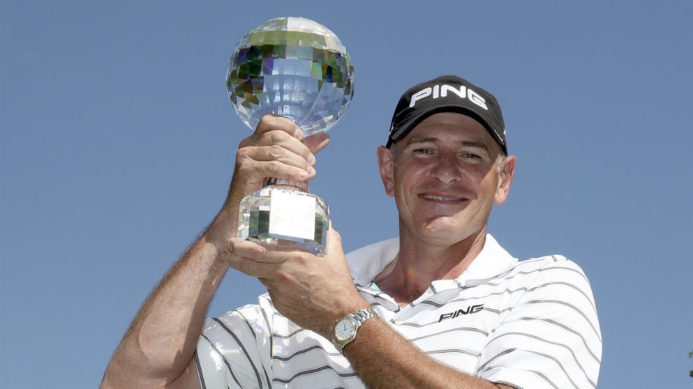 BAD RAGAZ, SWITZERLAND - JULY 03:  Peter Fowler of Australia poses with the trophy after the final r