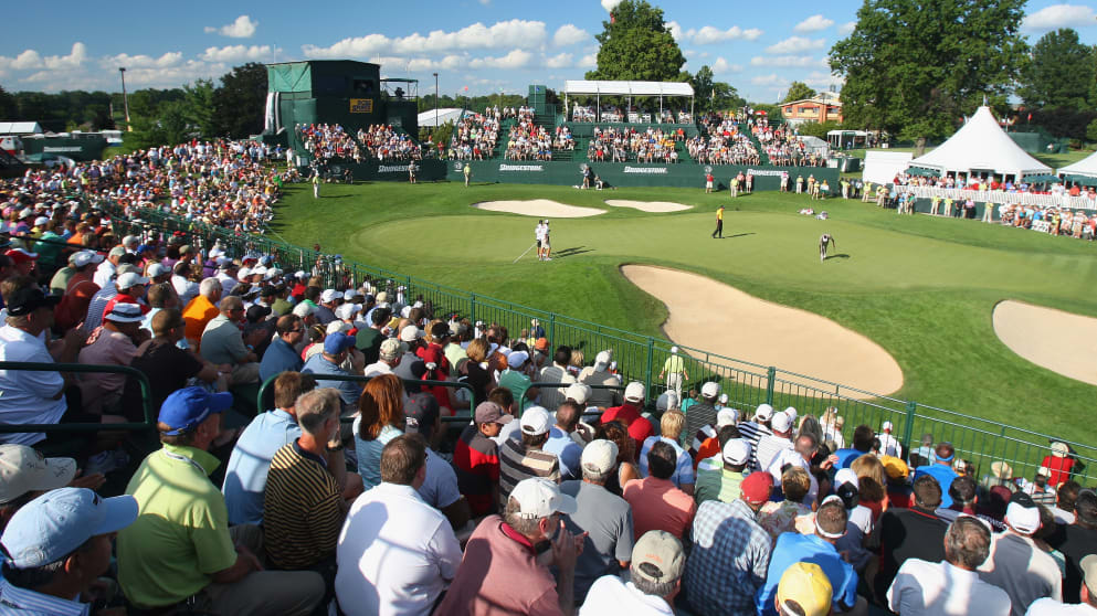 The par four 18th hole at Firestone Country Club