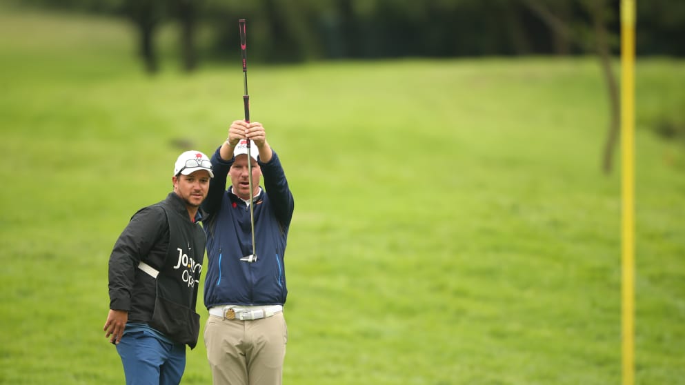 Shaun Norris with caddie