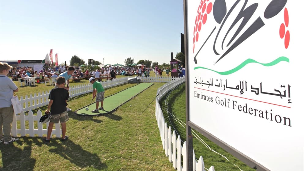 Free golf lessons supported by the Emirates Golf Federation will be available at the DP World Tour Championship at Jumeirah Golf Estates next week