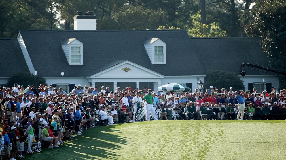Graeme McDowell tees off the first at Augusta National