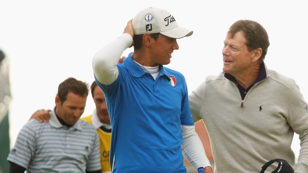 Matteo Manassero and Tom Watson