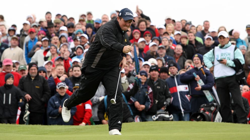 Shane Lowry approach to 14th green