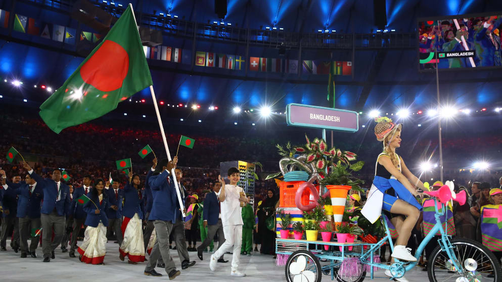 Siddikur Rahman carried the Bangladesh flag at the opening ceremony
