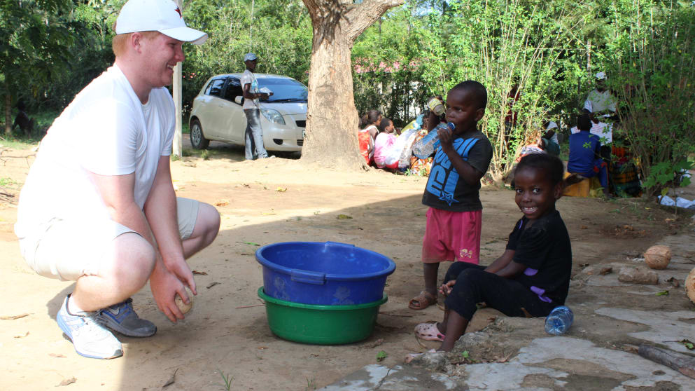 Chris Lloyd during his visit to Mombasa and Glad's House 