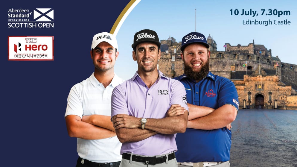 Shubhankar Sharma, Rafa Cabrera Bello and Andrew “Beef” Johnston 