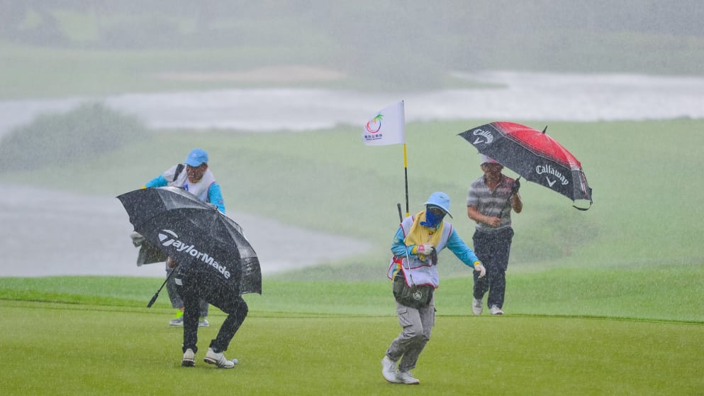 Heavy rain at Sanya Luhuitou GC (credit Leckie Wong)