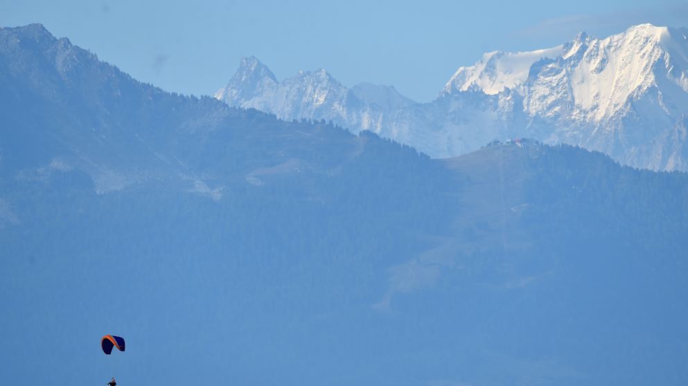 Some spectacular scenery at the Omega European Masters at Crans-sur-Sierre Golf Club