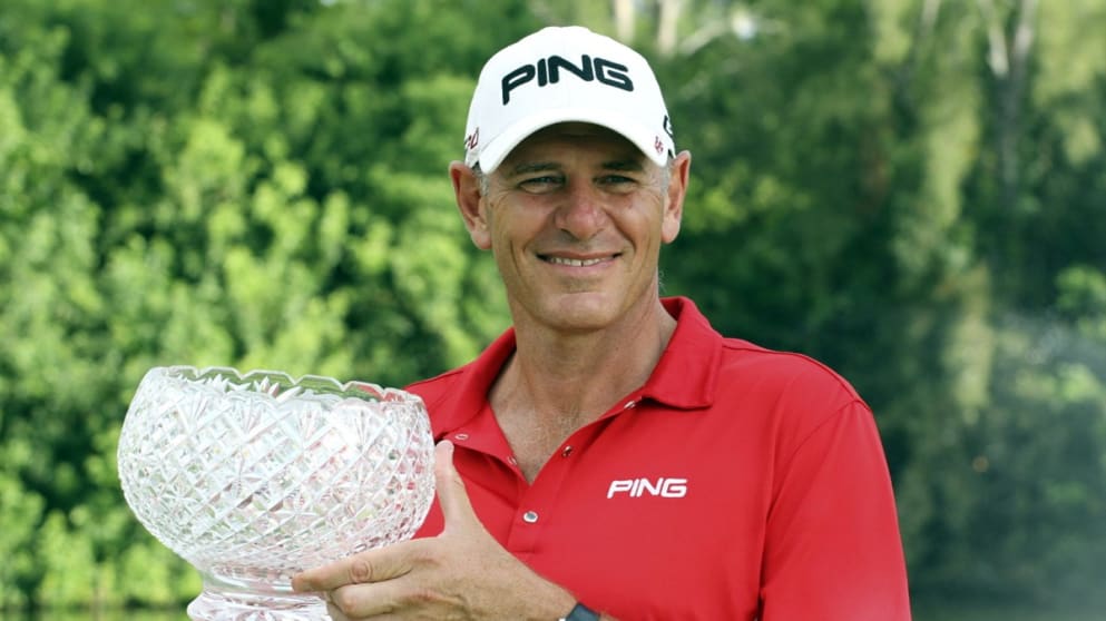 Peter Fowler with the John Jacobs Trophy