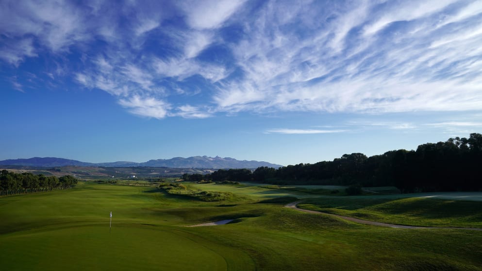 The second hole prior to the third round of the The Rocco Forte Sicilian Open