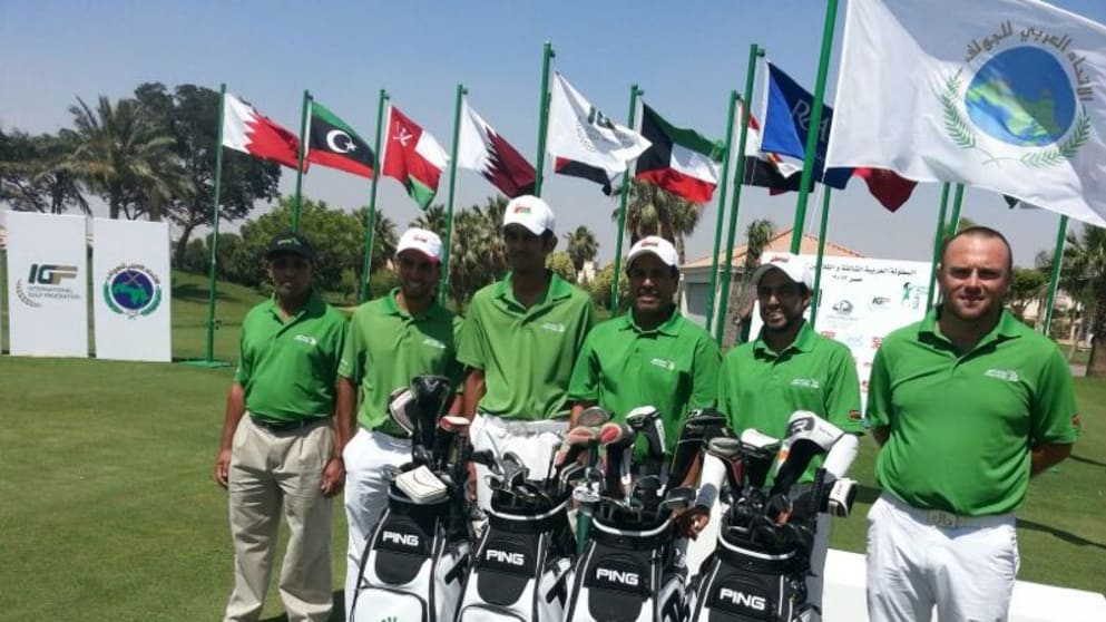 The Oman Golf Team with Marcus Casey (r), National Team Coach.