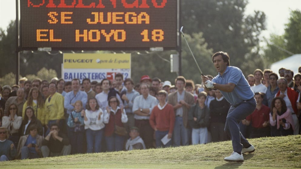 The late Severiano Ballesteros - a three-time winner of his National Open - at the 1991 staging.
