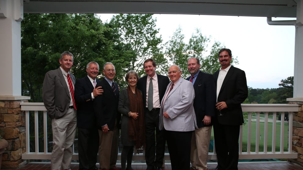 The guests of honour included seven golf writers who between them have covered more than 800 Major Championships 