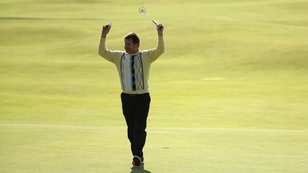 Sir Nick Faldo at St Andrews during the 2015 Open Championship