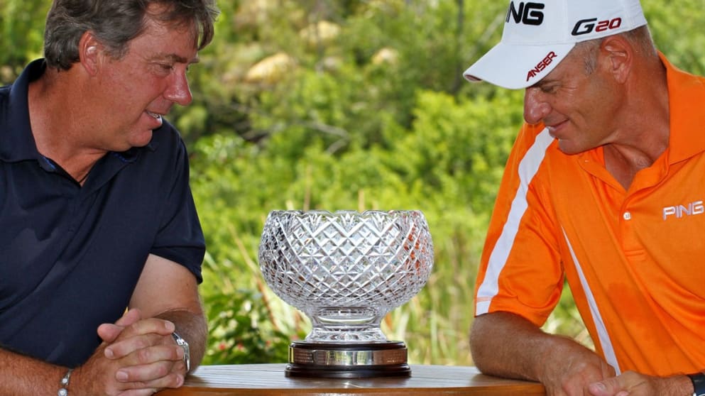 Barry Lane and Peter Fowler battle for the John Jacobs Trophy