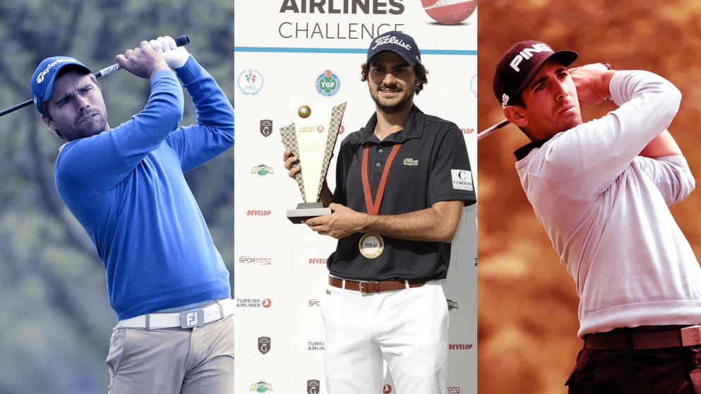Romain Langasque, Clément Sordet and Matthieu Pavon in French flag