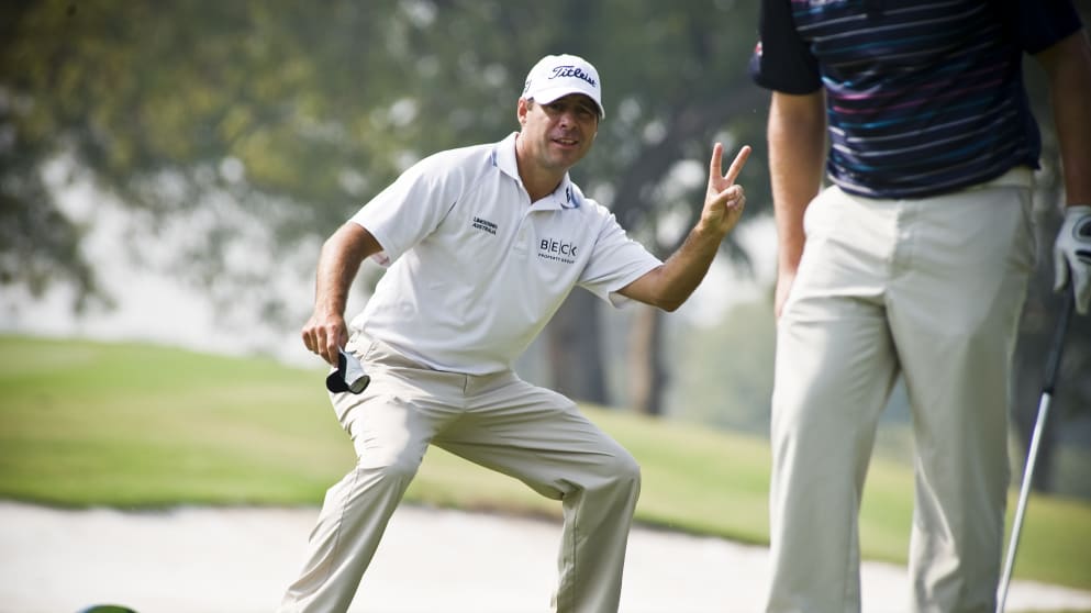 Terry Pilkadaris enjoying himself at the Gujarat Kensville Challenge