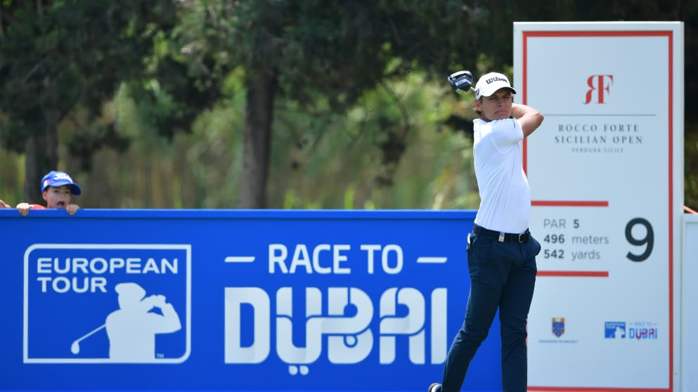 Joakim Lagergren - on his way to victory at the Rocco Forte Open at the Verdura Gol Resort