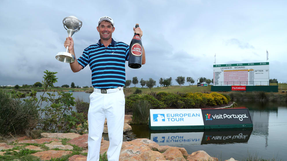 Padraig Harrington celebrates his Portugal Masters win