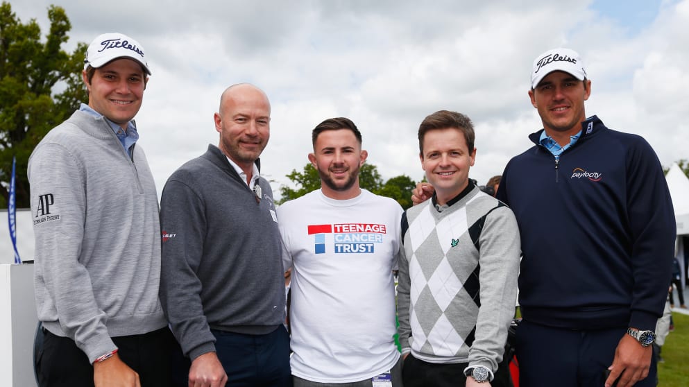 Luke McIntosh, a young ambassador for the Teenage Cancer Trust, is joined by Peter Uihlein, Alan Shearer, Declan Donnelly and Brooks Koepka