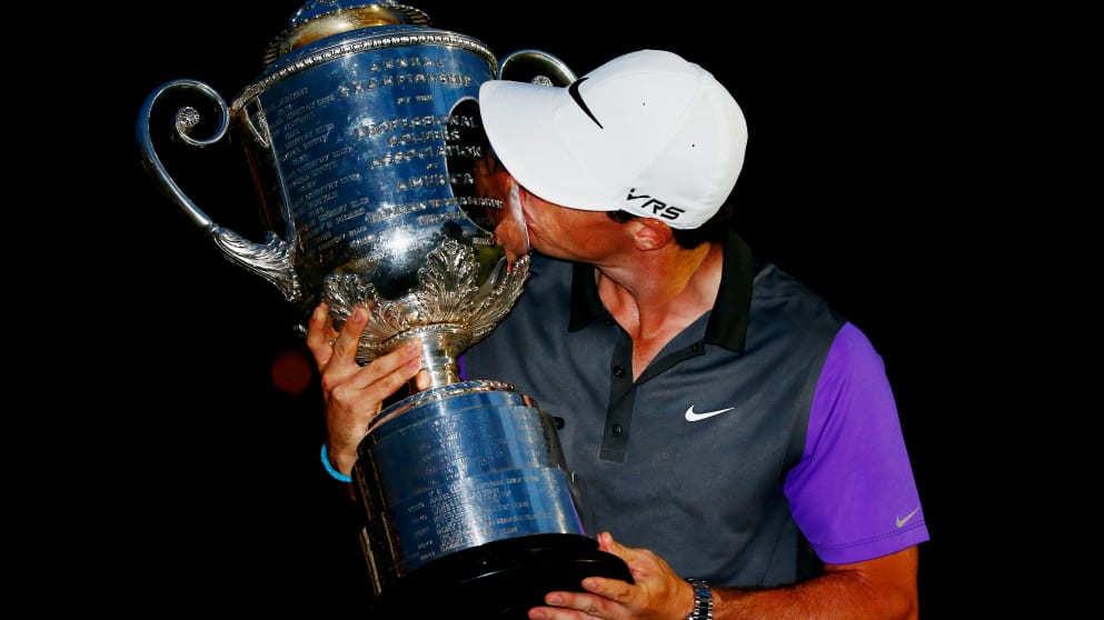 Another week, another kiss of the trophy for new US PGA Champion Rory McIlroy