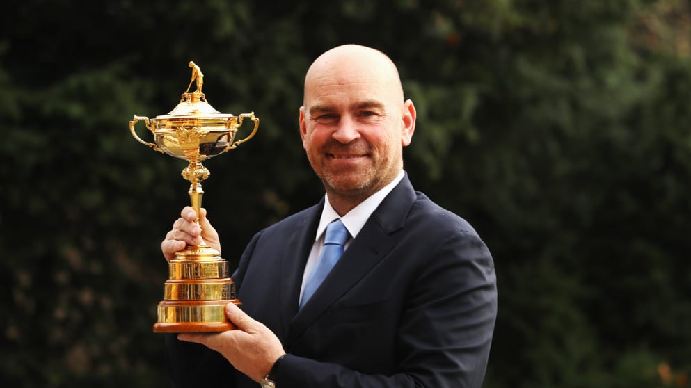 Thomas Bjørn with the Ryder Cup 